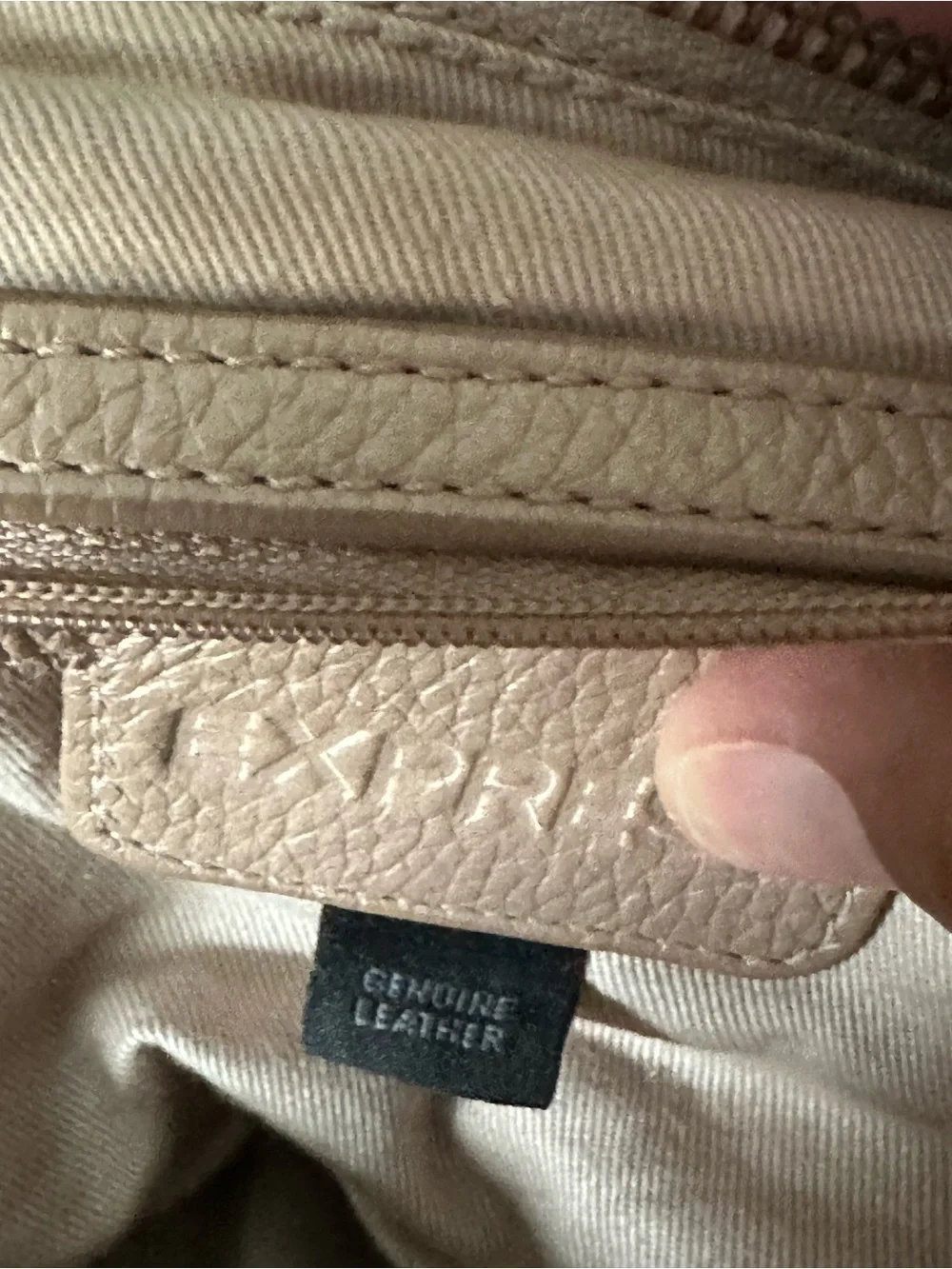 Express Nude Leather Pebbled Hobo Bag with Studded Strap